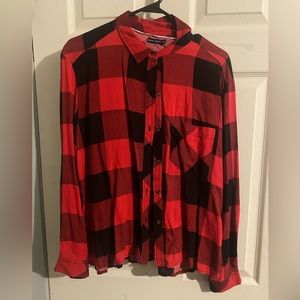 Bershka plaid button down shirt